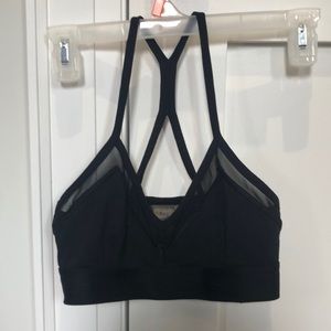 TNA Sports bra with mesh detailing, black, size small